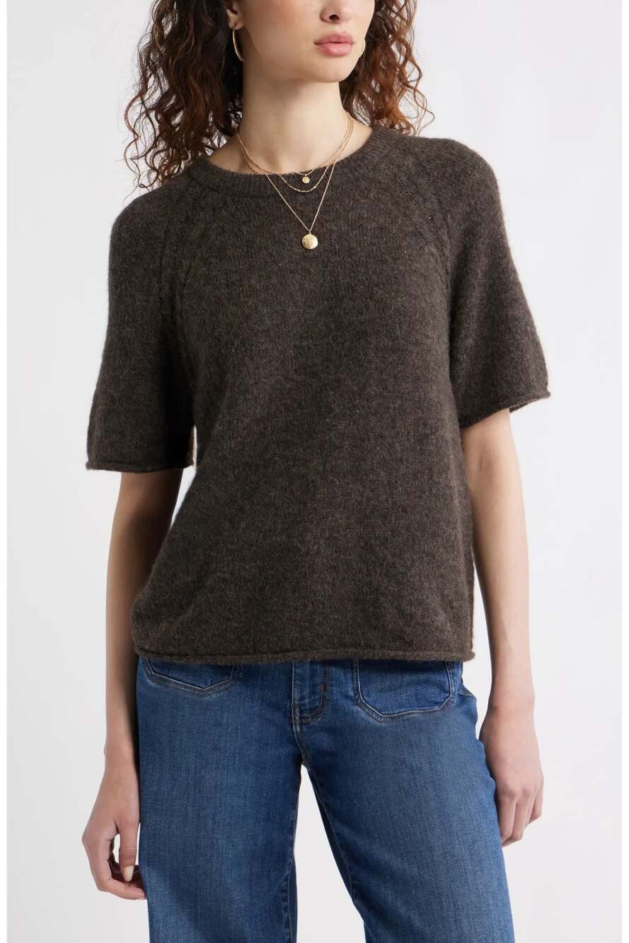 Treasure & Bond Short Sleeve Crewneck Knit Sweater
